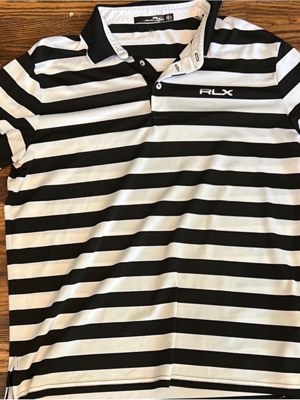 Polo by Ralph Lauren RLX Black and White Striped Men's Polo
